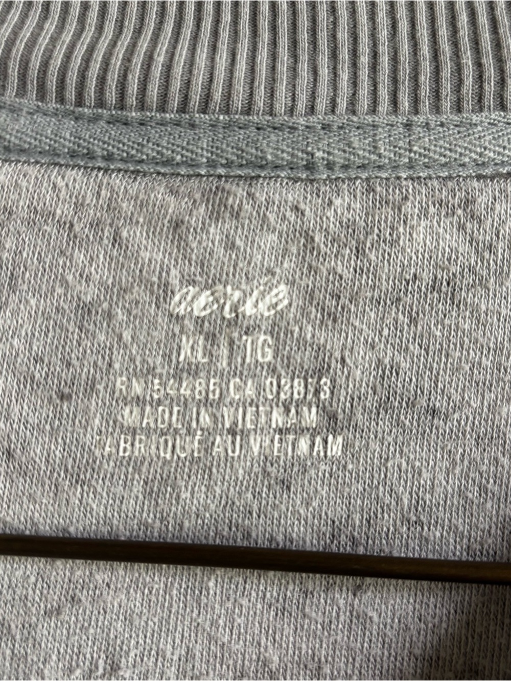 aerie Gray Leopard Print Scoop Neck Sweater - Picture 2 of 4